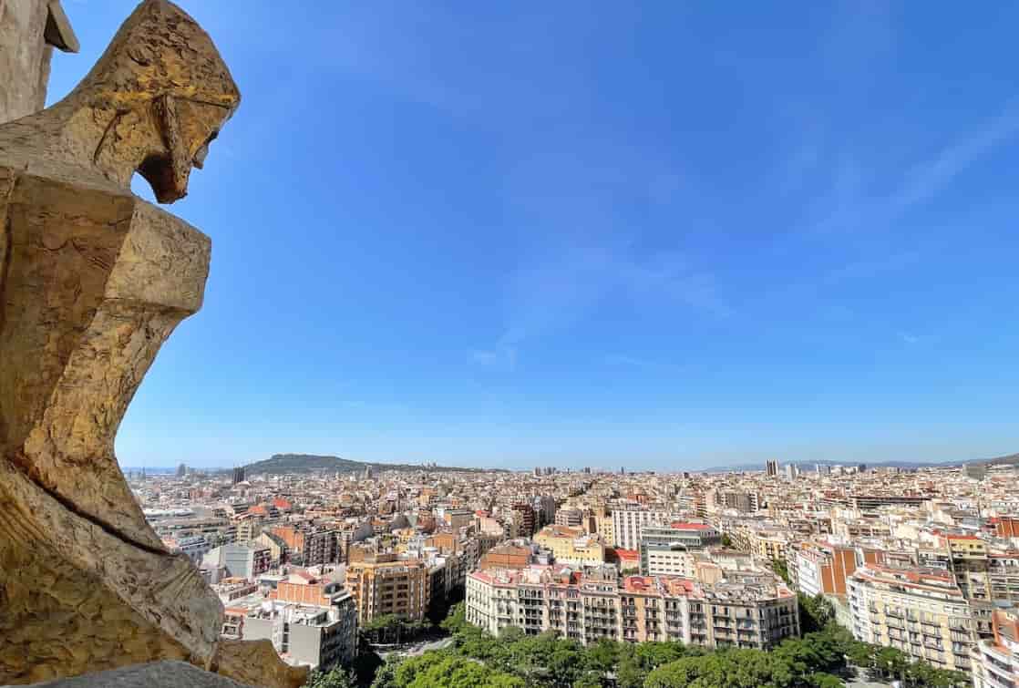 Barcelona panorama view from Sagrada Familia tower